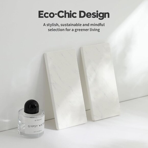 2PCS Diatomite Marble Stone Drying Mat for Kitchen Counter, Water Absorbing Soap - Picture 7 of 8